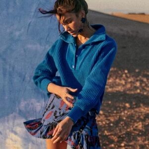 Sezane rare blue kyam jumper